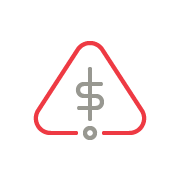 Illustration of a Caution triangle with a dollar sign inside.