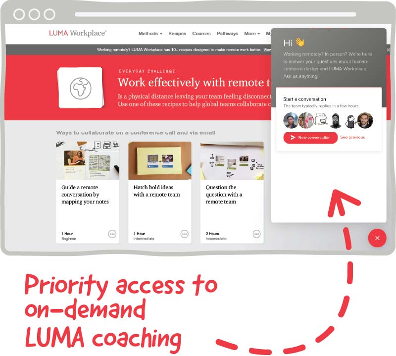 Priority access to on-demand LUMA coaching