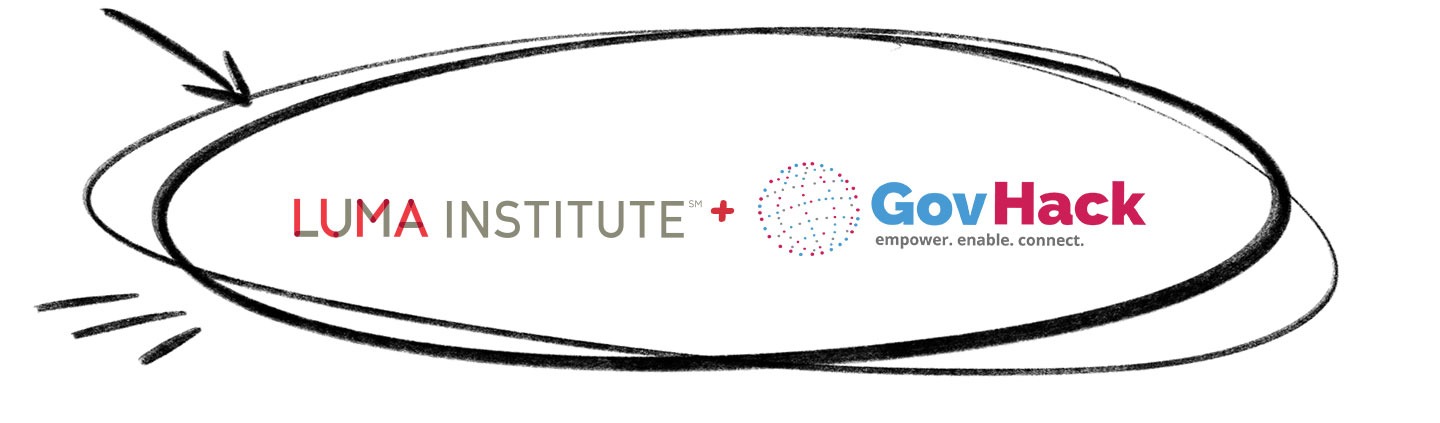 A header graphic with the LUMA Institute logo and GovHack logos